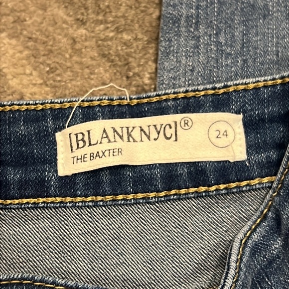 BlankNYC Baxter Super High Rise Ribcage Ripped Straight Leg Raw Hem Jeans - Picture 8 of 11